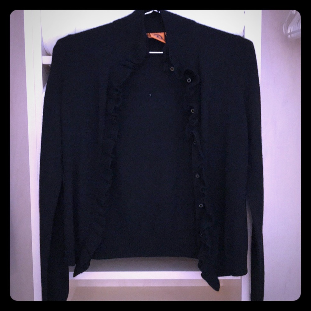 Tory Burch ruffle front cardigan